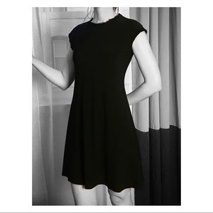 Little black dress with T-shirt sleeve frill